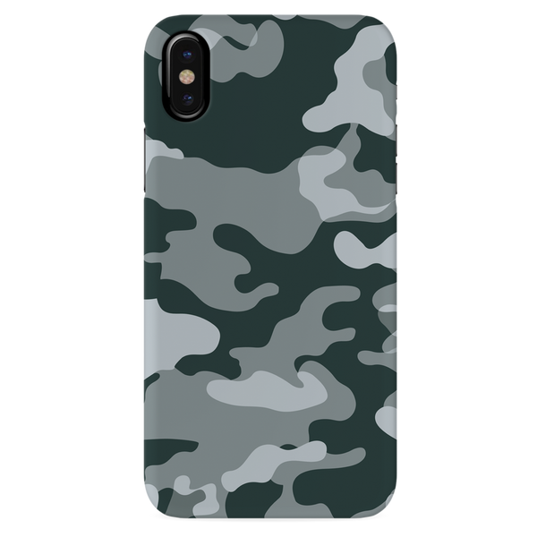 Olive Green and White Camouflage Printed Slim Cases and Cover for iPhone XS