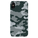 Olive Green and White Camouflage Printed Slim Cases and Cover for iPhone X