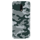 Olive Green and White Camouflage Printed Slim Cases and Cover for OnePlus 7