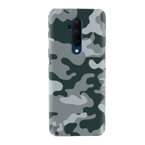 Olive Green and White Camouflage Printed Slim Cases and Cover for OnePlus 7T Pro