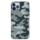 Olive Green and White Camouflage Printed Slim Cases and Cover for iPhone 13 Pro