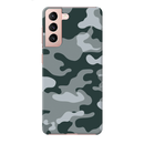 Olive Green and White Camouflage Printed Slim Cases and Cover for Galaxy S21 Plus