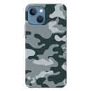 Olive Green and White Camouflage Printed Slim Cases and Cover for iPhone 13 Mini