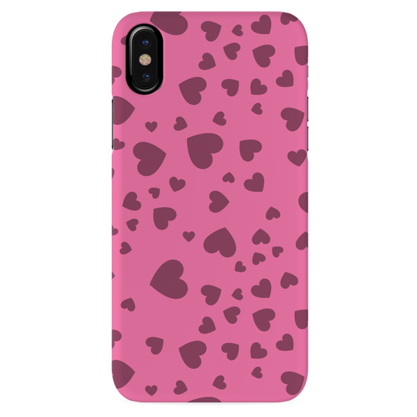 Pink Hearts Printed Slim Cases and Cover for iPhone XS