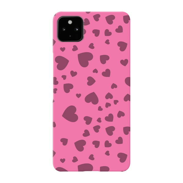 Pink Hearts Printed Slim Cases and Cover for Pixel 4A