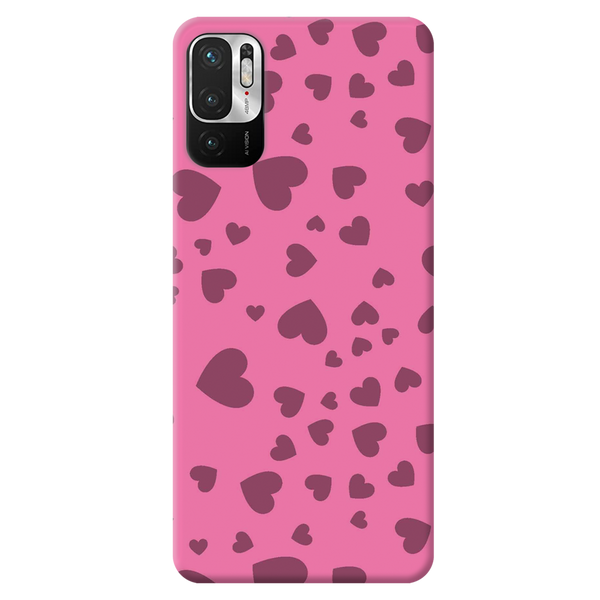 Pink Hearts Printed Slim Cases and Cover for Redmi Note 10T