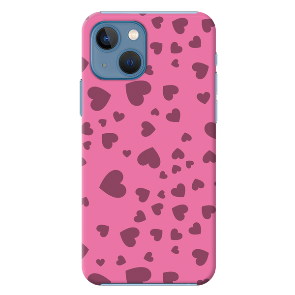 Pink Hearts Printed Slim Cases and Cover for iPhone 13 Mini