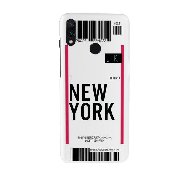 New York ticket Printed Slim Cases and Cover for Redmi Note 7 Pro