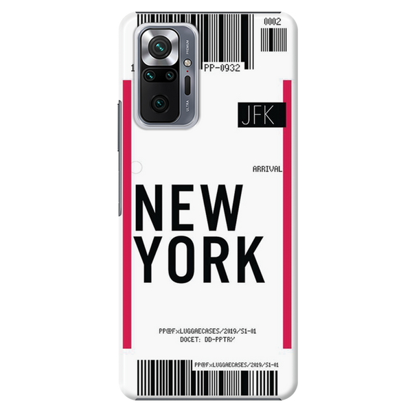 New York ticket Printed Slim Cases and Cover for Redmi Note 10 Pro Max