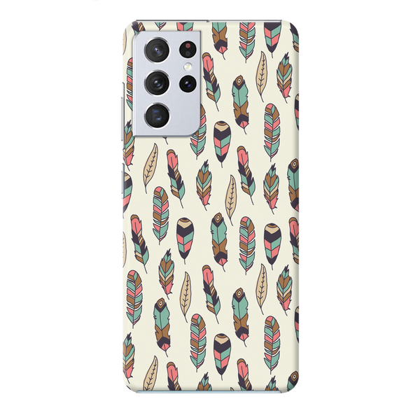 Feather pattern Printed Slim Cases and Cover for Galaxy S21 Ultra