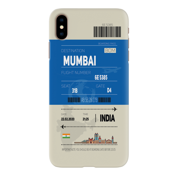Mumbai ticket Printed Slim Cases and Cover for iPhone XS Max