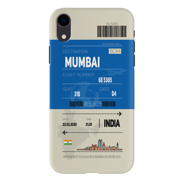 Mumbai ticket Printed Slim Cases and Cover for iPhone XR