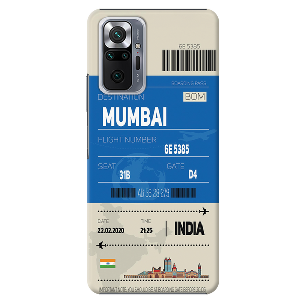 Mumbai ticket Printed Slim Cases and Cover for Redmi Note 10 Pro