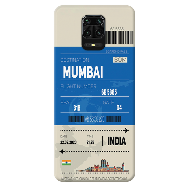 Mumbai ticket Printed Slim Cases and Cover for Redmi Note 9 Pro Max