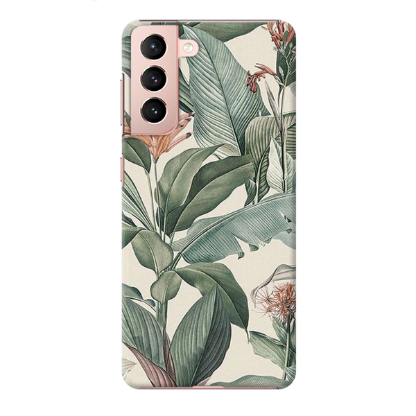 Green Leafs Printed Slim Cases and Cover for Galaxy S21