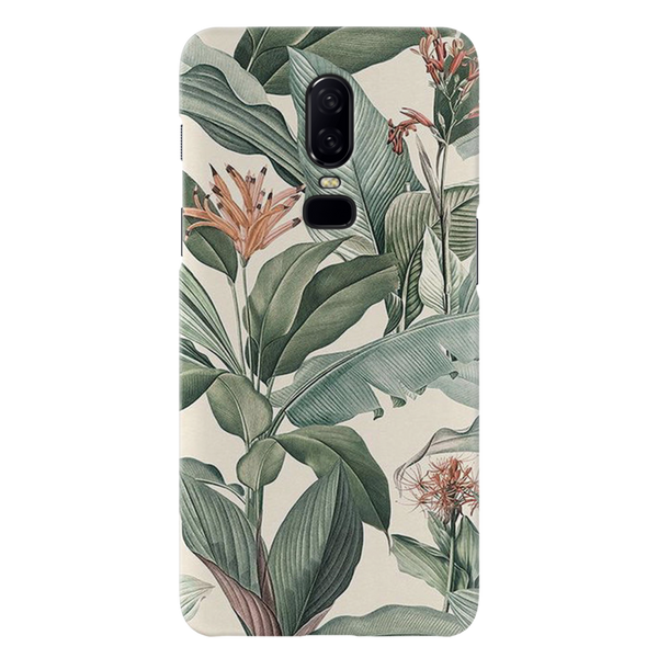 Green Leafs Printed Slim Cases and Cover for OnePlus 6