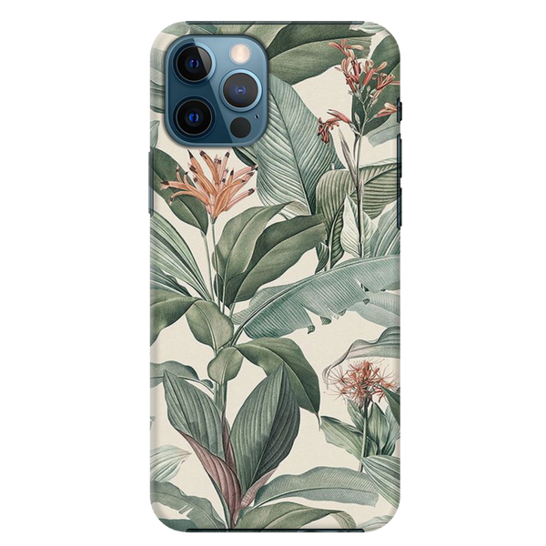 Green Leafs Printed Slim Cases and Cover for iPhone 12 Pro