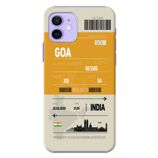 Goa ticket Printed Slim Cases and Cover for iPhone 12