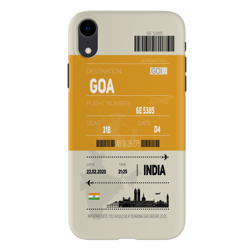 Goa ticket Printed Slim Cases and Cover for iPhone XR