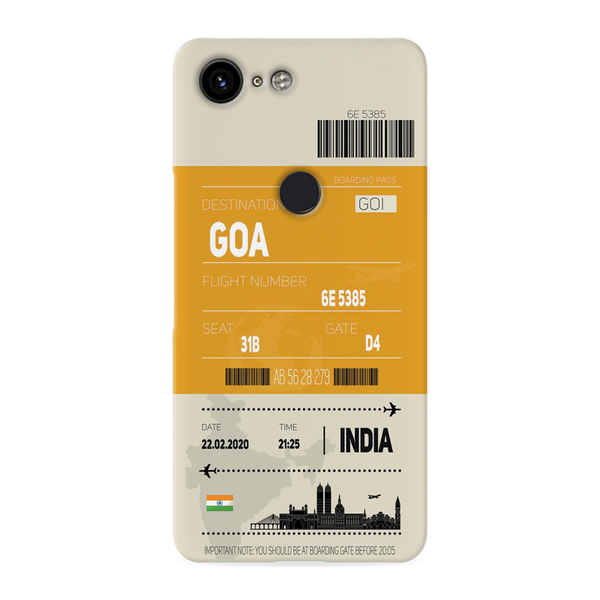 Goa ticket Printed Slim Cases and Cover for Pixel 3XL