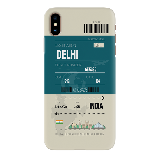 Delhi ticket Printed Slim Cases and Cover for iPhone XS Max