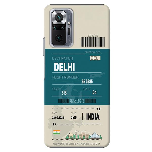 Delhi ticket Printed Slim Cases and Cover for Redmi Note 10 Pro