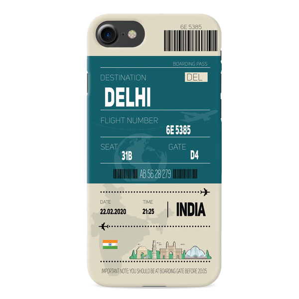 Delhi ticket Printed Slim Cases and Cover for iPhone 8
