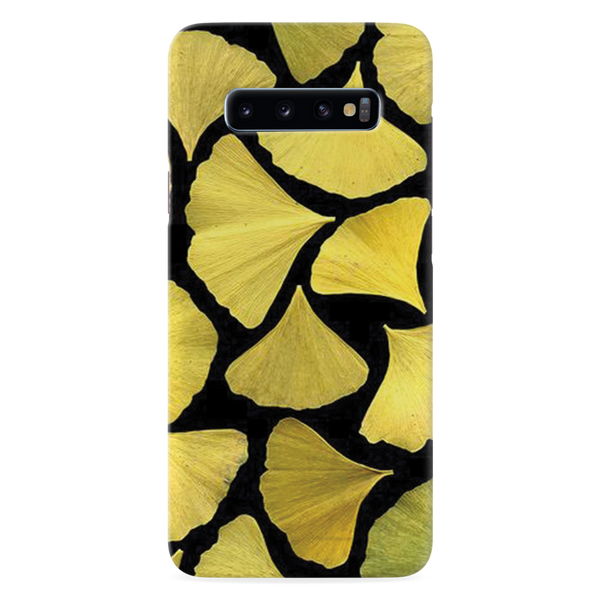 Yellow Leafs Printed Slim Cases and Cover for Galaxy S10