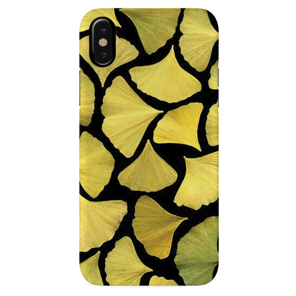 Yellow Leafs Printed Slim Cases and Cover for iPhone XS