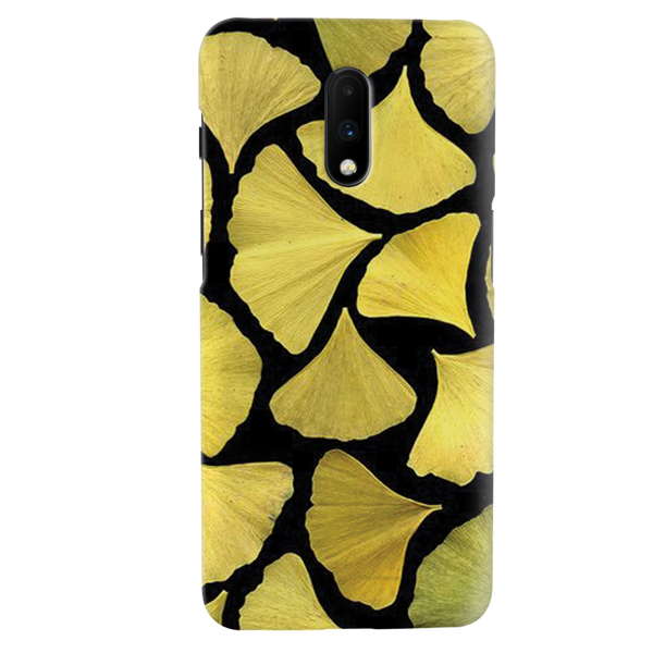 Yellow Leafs Printed Slim Cases and Cover for OnePlus 7