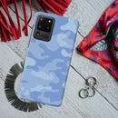 Blue and White Camouflage Printed Slim Cases and Cover for Galaxy S20 Ultra