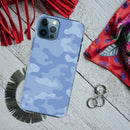 Blue and White Camouflage Printed Slim Cases and Cover for iPhone 12 Pro Max