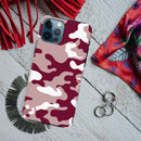 Maroon and White Camouflage Printed Slim Cases and Cover for iPhone 12 Pro Max