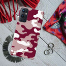 Maroon and White Camouflage Printed Slim Cases and Cover for OnePlus 9 Pro