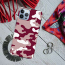 Maroon and White Camouflage Printed Slim Cases and Cover for iPhone 13 Pro Max