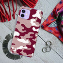 Maroon and White Camouflage Printed Slim Cases and Cover for iPhone 12 Mini