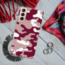 Maroon and White Camouflage Printed Slim Cases and Cover for Galaxy S21 Plus