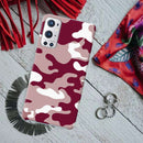 Maroon and White Camouflage Printed Slim Cases and Cover for OnePlus 9R