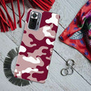 Maroon and White Camouflage Printed Slim Cases and Cover for Redmi Note 10 Pro