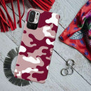 Maroon and White Camouflage Printed Slim Cases and Cover for Redmi Note 10T