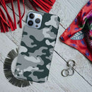 Olive Green and White Camouflage Printed Slim Cases and Cover for iPhone 13 Pro