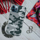 Olive Green and White Camouflage Printed Slim Cases and Cover for iPhone 12 Pro