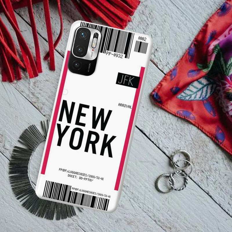 New York ticket Printed Slim Cases and Cover for Redmi Note 10T