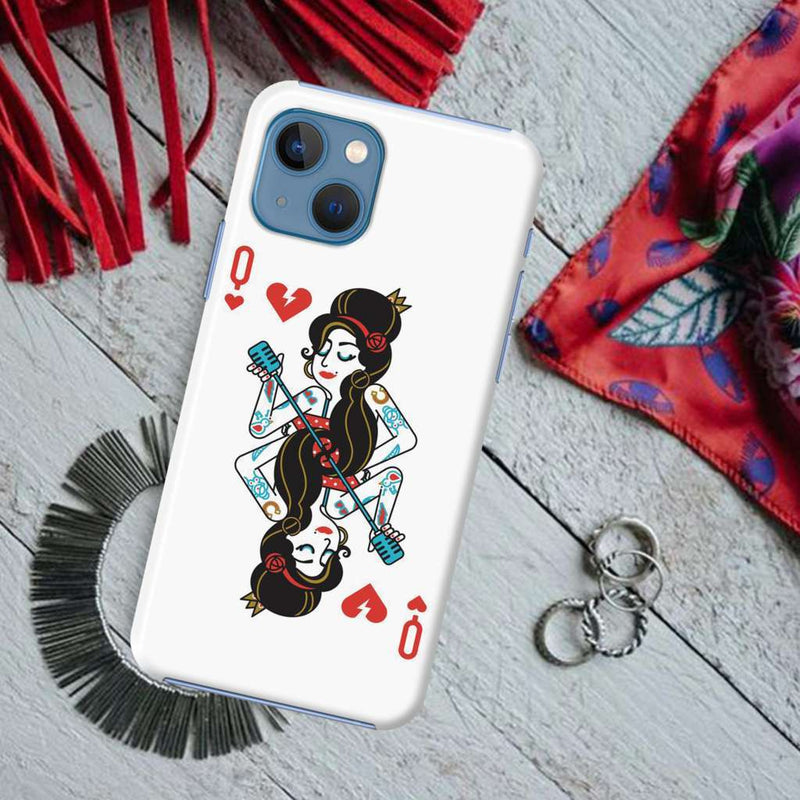 Queen Card Printed Slim Cases and Cover for iPhone 13 Mini