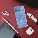 Blue and White Camouflage Printed Slim Cases and Cover for Galaxy M30