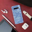 Blue and White Camouflage Printed Slim Cases and Cover for Galaxy S10 Plus