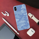 Blue and White Camouflage Printed Slim Cases and Cover for iPhone XS Max