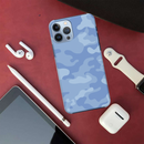 Blue and White Camouflage Printed Slim Cases and Cover for iPhone 13 Pro