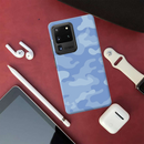 Blue and White Camouflage Printed Slim Cases and Cover for Galaxy S20 Ultra