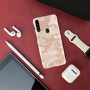 Cream and White Camouflage Printed Slim Cases and Cover for Galaxy A20S